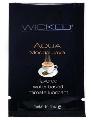 Лубрикант со вкусом кофе мокко Wicked Aqua Mocha Java - 3 мл.