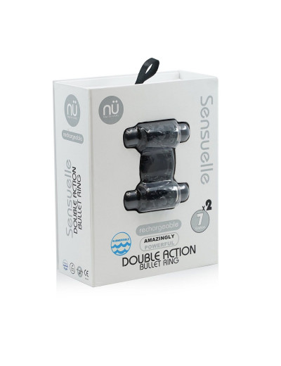 Черное эрекционное виброкольцо DOUBLE ACTION COCKRING