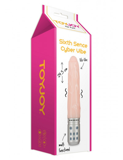 Вибратор телесного цвета Sixth Sense Cyber Vibe Flushy - 24,5 см.