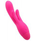 Розовый вибратор INDULGENCE Frolic Bunny - 18,5 см.