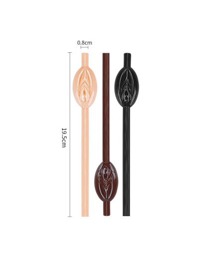 Разноцветные трубочки для напитков в виде вагины Pussy Straws - 9 шт.