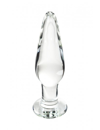 Набор из трех стеклянных анальных пробок с круглым ограничителем Sexus Glass