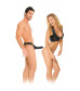 Полый страпон унисекс черного цвета For Him or Her Hollow Strap-On - 15 см.
