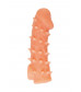 Телесная закрытая насадка с пупырышками Cock Sleeve 005 Size L - 17,6 см.