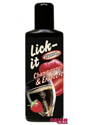 Смазка для орального секса Lick It со вкусом клубники с шампанским - 100 мл.