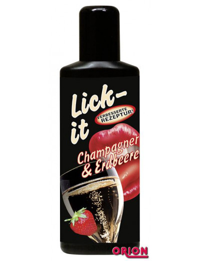 Смазка для орального секса Lick It со вкусом клубники с шампанским - 100 мл.