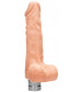 Телесный вибратор Vibrating Dildo With Balls - 20 см.