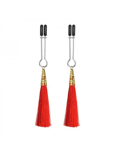 Зажимы на соски с красными кисточками Glamor Tassel Nipple Clamp