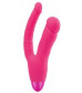 Розовый двойной вибратор INDULGENCE Rechargeable Insatiable Desire - 21 см.