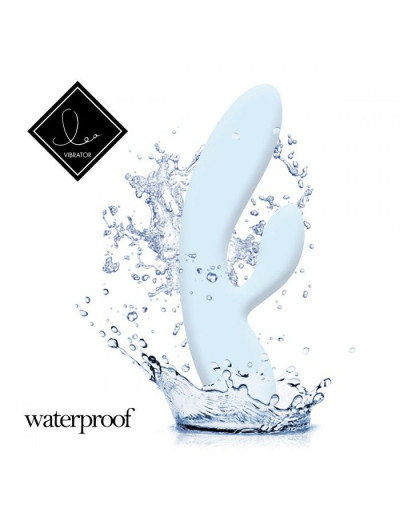 Нежно-голубой вибратор-кролик Lea Rabbit Vibrator - 20,2 см.