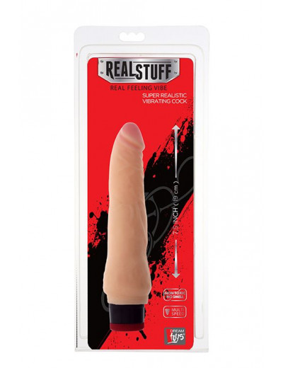 Телесный вибратор-реалистик REALSTUFF 7.5INCH VIBRATOR - 19 см.
