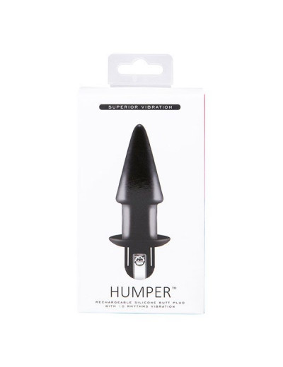 Черный конический анальный вибратор HUMPER 3.5INCH VIBRATOR