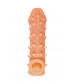 Телесная закрытая насадка с пупырышками Cock Sleeve 005 Size S - 13,8 см.