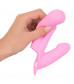 Нежно-розовая двойная вибронасадка на палец Vibrating Finger Extension - 17 см.