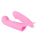 Нежно-розовая двойная вибронасадка на палец Vibrating Finger Extension - 17 см.