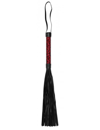 Красно-черная многохвостовая гладкая плеть Luxury Whip - 38,5 см.