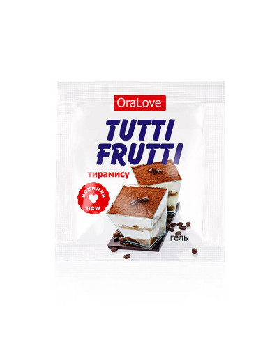 Пробник гель-смазки Tutti-frutti со вкусом тирамису - 4 гр.