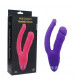 Фиолетовый двойной вибратор INDULGENCE Rechargeable Insatiable Desire - 21 см.
