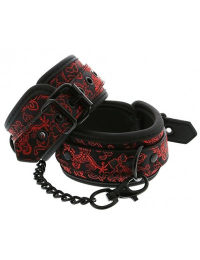 Черно-красные оковы с цепочкой ANKLE CUFFS