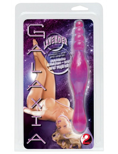 Фиолетовый двусторонний фаллоимитатор Galaxia - 20 см.