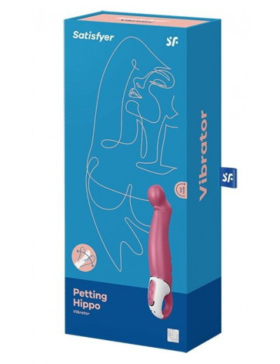 Вибратор Satisfyer Petting Hippo с загнутым кончиком - 22,9 см.