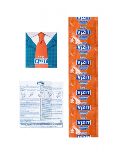 Презервативы VIZIT Large увеличенного размера - 3 шт.