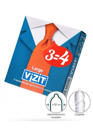 Презервативы VIZIT Large увеличенного размера - 3 шт.