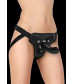 Черный страпон Adjustable 6 Strap-on - 17 см.