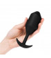 Черная вибропробка для ношения Vibrating Snug Plug 5 - 16,5 см.