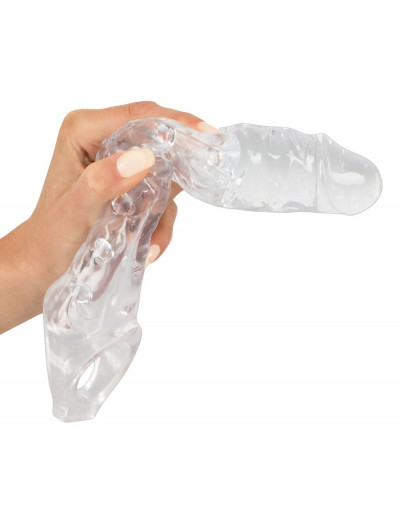 Прозрачная закрытая насадка Crystal Skin Penis Sleeve - 27,8 см.