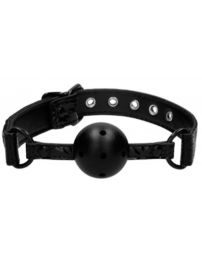 Черный кляп-шарик Breathable Luxury Ball Gag