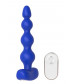 Синяя анальная виброелочка с пультом ДУ Remote Anal Bead - 18 см.