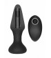 Черный анальный вибромассажер N 81 Rechargeable Remote Controlled Butt Plug - 14 см.