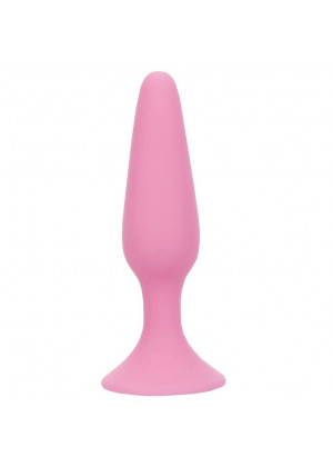 Розовая анальная пробка BEAUTIFUL BEHIND SILICONE BUTT PLUG - 11,4 см.