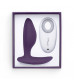 Фиолетовая анальная пробка для ношения Ditto с вибрацией и пультом ДУ - 8,8 см.