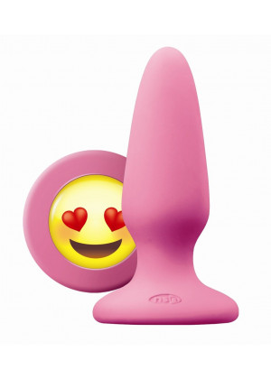 Розовая силиконовая пробка среднего размера Emoji ILY - 10,2 см. 
