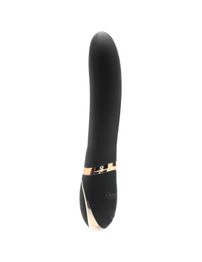 Черный рельефный вибратор из силикона