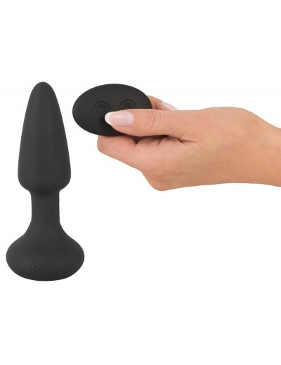 Черная анальная вибровтулка Remote Controlled Butt Plug - 14,2 см.