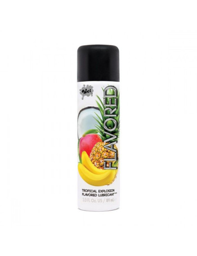 Лубрикант Wet Flavored Tropical Explosion с ароматом тропических фруктов - 89 мл.