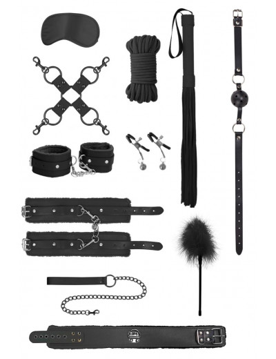 Черный игровой набор БДСМ Intermediate Bondage Kit