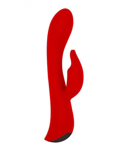 Красный вибромассажер-кролик 5  Silicone Bunny Love - 19,1 см.