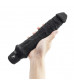 Черный вибратор-реалистик 8  Girthy Realistic Vibrator - 24,5 см.