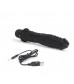 Черный вибратор-реалистик 8  Girthy Realistic Vibrator - 24,5 см.