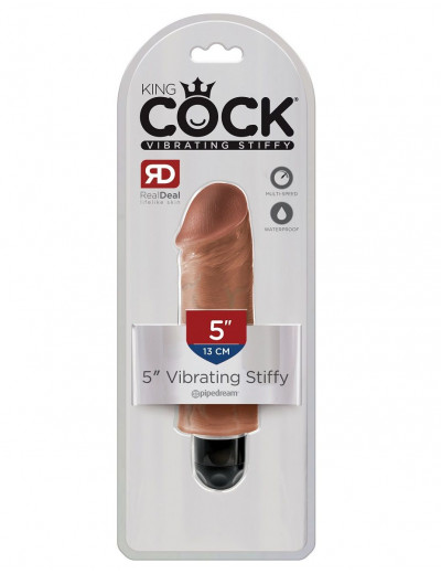 Кофейный вибратор-реалистик 5  Vibrating Stiffy - 16,5 см.