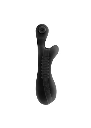 Черный мастурбатор с вибростимулятором мошонки Renegade Ball Tugging Stroker