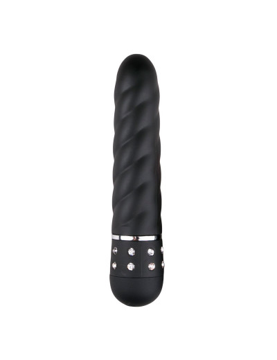 Черный мини-вибратор Diamond Twisted Vibrator - 11,4 см.