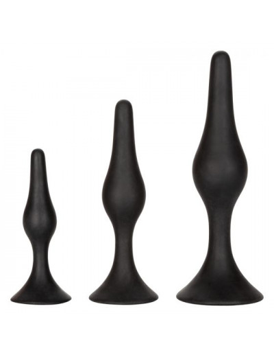 Набор черных силиконовых анальных пробок Silicone Anal Starter Kit