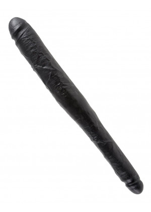 Чёрный двусторонний дилдо 16  Tapered Double Dildo - 40,6 см.