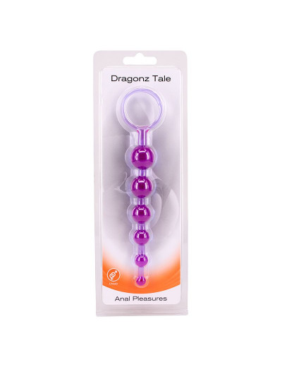 Фиолетовая анальная цепочка DRAGONZ TALE ANAL - 20 см.