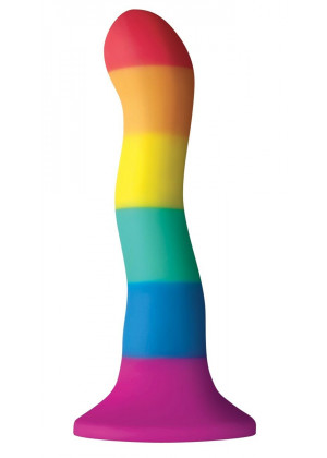 Радужный волнистый фаллоимитатор Colours Pride Edition 6  Wave Dildo - 19 см.